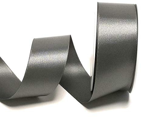 s.dekoda Satinband 25m x 40mm Dunkelgrau - Anthrazit Schleifenband Dekoband Satin