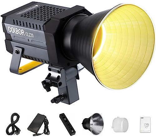 COLBOR CL220 COB LED-videolampa 220 W 2700–6500 K CRI96+ App Control Bowens Mount Supporting Brusreducering Lätt vikt