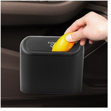 CGEAMDY Pattumiera per Auto con Coperchio, Cestino Impermeabile Portatile, Scatola Spazzatura Piccola Multifunzione per Auto, Ufficio, Casa (Nero)