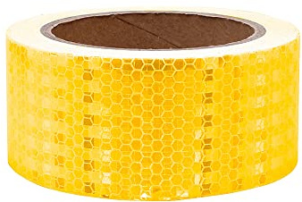 Reflective Tape, 9M x 5CM Warning Sticker High Intensity Reflector Tape Waterproof Safety Tape, 1 Pack Self-Adhesive Security Marking Tape for Vehicles Car Motorcycle Bike Helmets on Night, Yellow