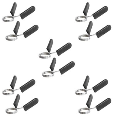 Mealoodiousmusea 5 set 2 Pieces Barbell Spring Clamps Workout Weightlifting Fitness Quick Release Weight Bar Locks Clips, 25mm, black silver
