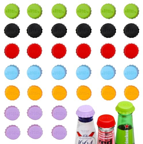 Tappo Bottiglia Vino per Bottiglia in Silicone,dancepandas 36 Pezzi 6 Colori Tappi per Bottiglia in Silicone Riutilizzabili Impermeabili Materiale di Grado Alimentare per Birra e Bevande in Bottiglia