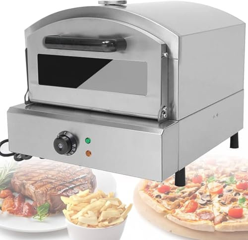 DPLXQPP Four à Pizza électrique Table D'intérieur,Four Grille-Pain à Tiroir en Acier Inoxydable,Four à Pizza électrique,Température Réglable,Four à Pizza Commercial,ElectricPizzaOven