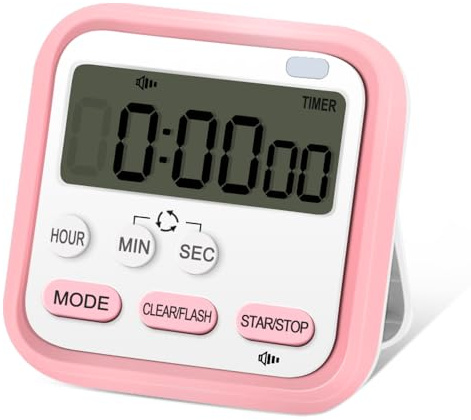 Kitchen Timer, Digital Visual Timer 24-Hours Magnetic Clock Stopwatch Count-Up & Count Down Timers with Large LCD Screen Display Big Digits, Loud Alarm for Cooking, Shower, Bathroom, Kids, Teacher