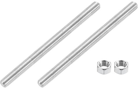 QUARKZMAN 3/8-16 Tige Filetée Complète, 2 Pcs 304 Acier Inoxydable Longue Vis Filetée 6 Longueur Filetage à Droite Pour Montage Meubles Assemblage Fixation