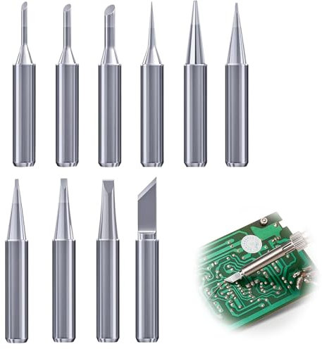 Yesimola 900M Punta Saldatore per Stazioni di Saldatura 10 Pezzi, Punte di Saldatore 900M-T (B/I/K/C/D) per Saldatura Precisa, Punte di Ricambio per Apparecchiature di Saldatura