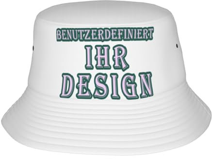 Xenorith Fischerhut personalisiert für Damen Herren und Herren Sonnenhut Selbst gestalten Bucket Hat Sie Ihr eigenes Design mit Text Foto oder Logo Anglerhut Strandhut Lustig für Outdoor und Abenteuer