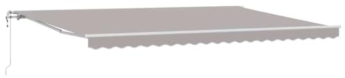 vidaXL Ausziehbare Markise Hellgrau 500 x 300 cm Stoff und Aluminium, Garten und Terrasse, rechteckig, modernes verstellbares Markise, Outdoor Sonnenblende, gemütlicher Schatten fürs Zuhause