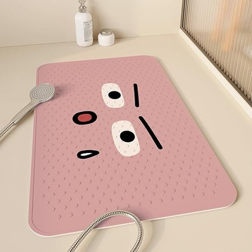 Antideslizante Bañera 40X70Cm Expresión Rosa Alfombra Baño Ducha con Ventosas,para Bañera Infantil,Lavables A Máquina Suave Alfombra De Baño