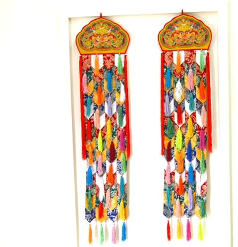 Banderas de oración, 2 unidades, 120 cm, estilo tibetano, decoración característica de salón budista, banderas budistas, banderas de oración