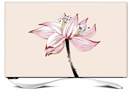 HSTANGKY Funda Antipolvo Para TV De Interior De 32-80 Pulgadas Protector De Pantalla LCD Extensible Con Diseño De Peonías Para Interiores Para Televisores Curvos-flower||40-43inch