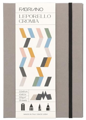 FABRIANO 19100724 – Skissbok LEPORELLO CROMIA, anteckningsbok, skissbok, 220 g/m² papperskvalitet syrafri och ljusbeständig