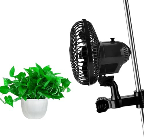 KLGFI Oszillierender Clip Ventilator, 2 Geschwindigkeitsstufen Grow Ventilator, 25W Oszillierender Lüfter für Growzelt