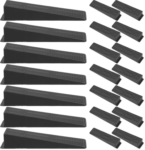 NIYANGLE Sistema Nivelador de Azulejos de 98 Piezas Negro Cuñas Espaciadoras de Plástico Reutilizables para Colocación Precisa y Nivelación de Baldosas de Suelo y Pared Accesorios para