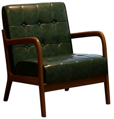 Grüner Chaiselongue-Sessel, Einzel-Sofa für Wohnzimmer, Schlafzimmer, Empfang – Stilvoller Sessel für Heimdekoration und Komfort