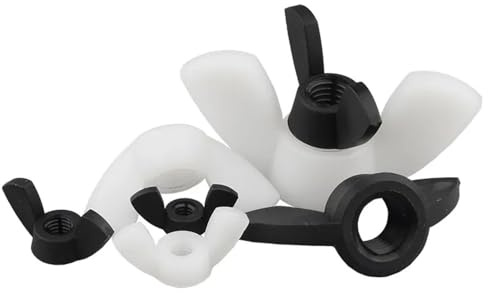 Flügelschrauben Kunststoff-Schmetterlingsflügelmuttern, handfest, mehrfarbig, Packung mit mehreren Größen(White,M6 10pcs)