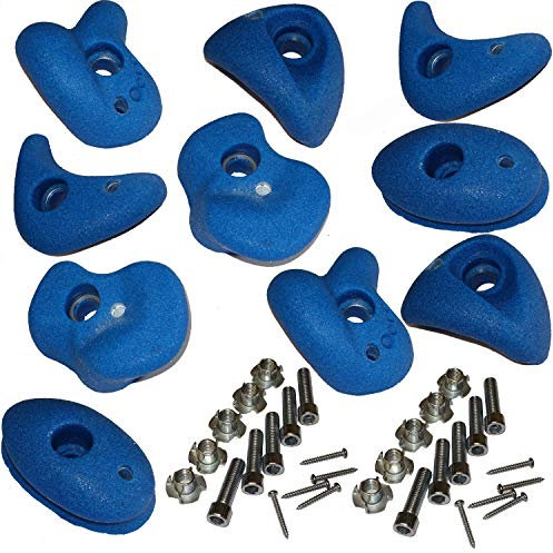 Garden Games Climbing Wall Holds Pack of 10 High Grip Poly Resin Climbing Stones (Blue, 10 Pack)