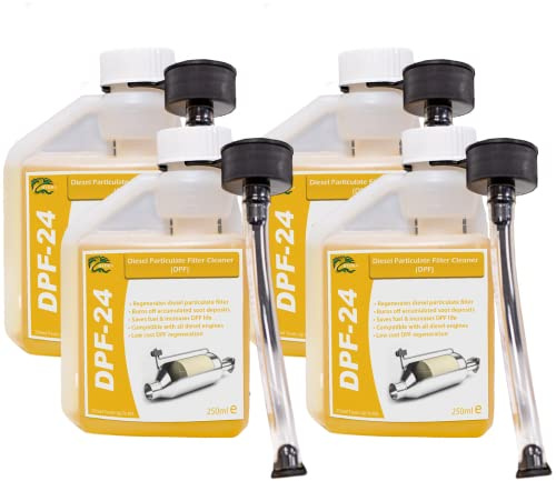 HYDRA DPF-24 DPF Cleaner - 4x250ml treats up to 240L. DPF Filter Cleaning Diesel Particulate Filter Cleaner with DPF Cleaner Fluid for Reduced DPF Cleaner Cost Easy To Use Fuel Additive.