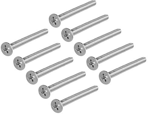 uxcell M4x30mm Flat Head Machine Screws Phillips Cross Screw 304 Stainless Steel Fasteners Bolts 50Pcs