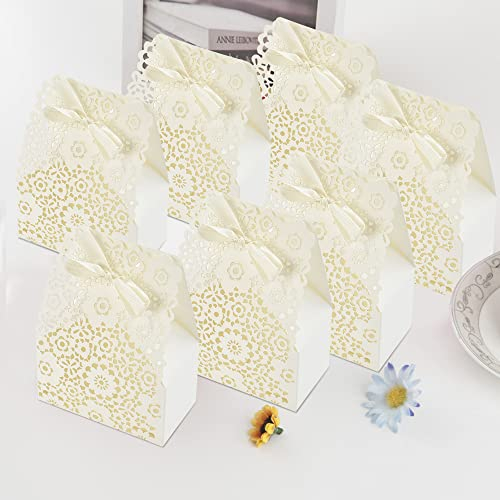 VCRANONR 30 Stücke Süßigkeiten Geschenkboxen Hohle Geschenkschachtel Klein 10 x 7.5 x 4CM Süßigkeiten Geschenkboxen Blumenmuster Süßigkeiten Schachteln für Hochzeit, Party, Geburstag, Süßigkeiten