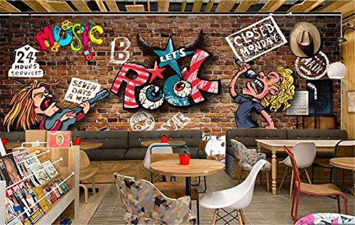 Retro Nostalgic Rock Mural Tapeten Industrielle Dekoration Gitarre Ktv Bar Hintergrund Tapeten Papel De Parede Wandbild Tapete Wanddekoration fototapete 3d Vlies wandbild Schlafzimmer-150cm×105cm
