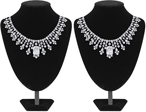 Polmart Verkaufsständer für Halsketten, Schwarz, T: 29 x 20 cm, 2 Stück