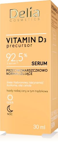 Delia Cosmetics – vitamin D3 föregångare – anti-rynk normaliserande serum – alla hudtyper – aknehud – fuktgivande – uppstramande – utjämnande rynkor – hyaluronsyra – niacinamid – 30 ml