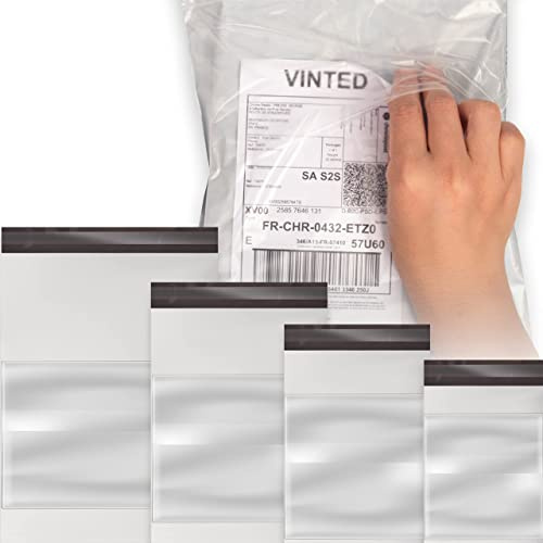 PickWorthy: Set da 80 Buste per Spedizioni Vinted, Buste Imbottite e Trasparenti, Pacchi e Scatole in 4 Dimensioni - Buste Spedizione con Tasca Integrata per Documenti e Sigillo Autoadesivo Potente