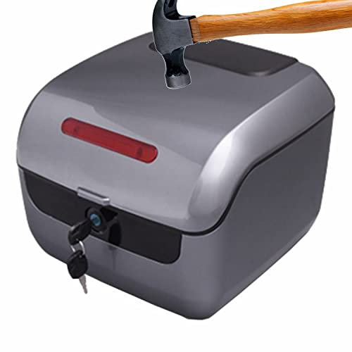 JUNNIU Caja de la Cola de la Motocicleta Maleta Superior del Equipaje Impermeable Multifuncional Abs Shell rígido Bolsa de Casco de Moto Bolsa de Almacenamiento Mochila de equitación, 26 litros/Gris