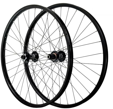 ZFF 27,5/29 Zoll MTB-Laufradsatz Steckachse Scheibenbremse Mountainbike-Rad Aluminiumlegierung 8/9/10/11/12 Geschwindigkeitskassette 32 Löcher (Color : 27.5'' Black, Size : F15*110MM R12*142MM)