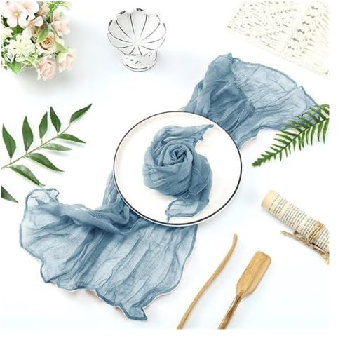 Tischdekoration, Stoffservietten, 6 Stück, Retro-Falten-Gaze-Servietten, Tischsets, Stoffservietten, Esstischdekoration, Weihnachten, Hochzeit, Party, Bankett, Tischdekoration (Color : C, Size : 6Pc