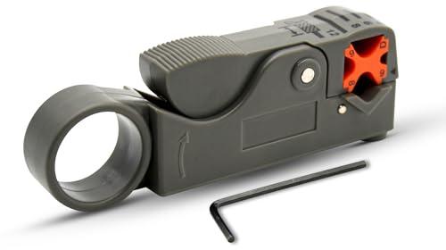 DOJA Barcelona | Koaxialkabel-Abisolierzange | Einfach | Pack 1 | Koaxialkabel-Abisolierwerkzeug | Koaxialkabel-TV | Koaxialkabel-Antennen-Kabelmesser | Abisolierer für Stecker, Splitter, Verstärker