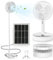 AKOFIC 8 Portable Standing Fan, Solar & Battery Powered Pedestal Fan, 5200mAh USB Rechargeable Foldable Travel Fan with 3 Speeds, Height Adjustable Quiet Desk Floor Fan for Home Office Bedroom
