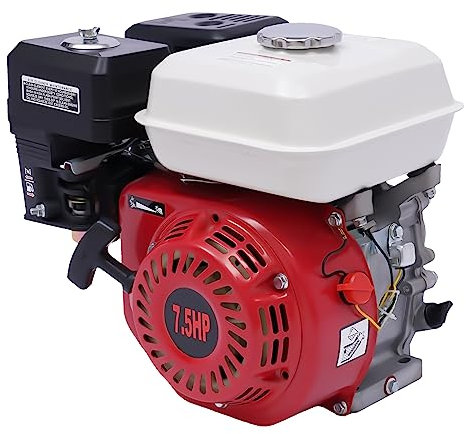 TESUGN Moteur à essence 4 temps 7,5 CV Moteur sur pied Moteur de kart Moteur de bateau, Refroidissement par air, démarrage câble, 3600 tr/min