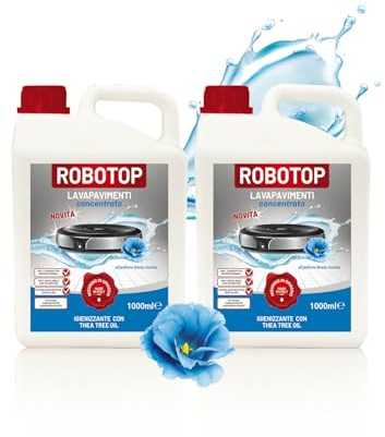 ROBOTOP - 1 LT X 2 PZ - detergente robot lavapavimenti - superprofumato- igienizzante (BREZZA MARINA)