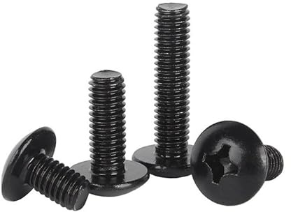 ORANXIN M5 x 12mm 20 Pcs Kreuz Champignon Runder Kopf Bolzen Edelstahl 304 Schwarz Zink Flachrundbolzen Maschine Schrauben Befestigungen