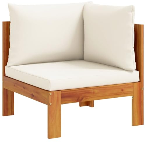 vidaXL Garten Ecksofa, Mittelsofa mit Kissen, Modular Loungesofa für Garten, Gartensofa Gartensessel Gartenmöbel, Massivholz Akazie