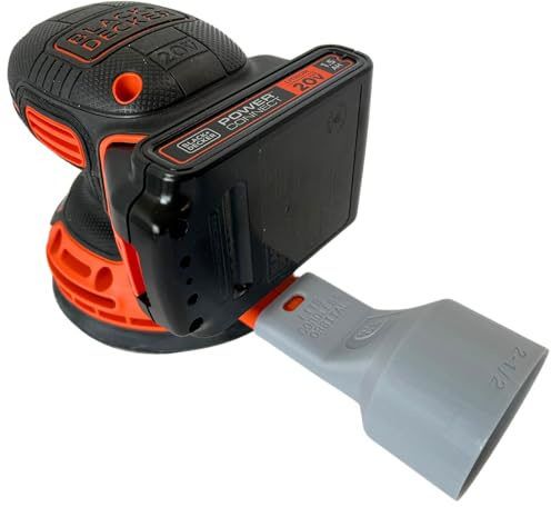 Sander Vacuum Adapter for BLACK DECKER 5 inch Orbital Sander BDCRO20C Cordless Battery Operated Model - Shop Vac Attachment for Dust Collection (2-1/2 inch) by 1058 Designs