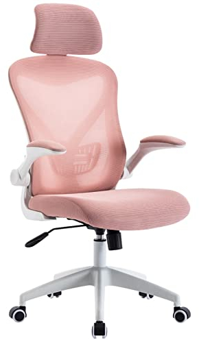 Bürostuhl Ergonomischer Ergonomischer Bürostuhl, Drehstuhl, Arbeitsstuhl, hohe Rückenlehne, Schreibtischstuhl mit Lordosenstütze, atmungsaktiver Netzrückenlehne, dickem Sitzkissen und verstellbarer Ko