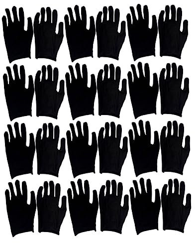 ULTECHNOVO 12paare Baumwollhandschuhe Schwarz Arbeitsschutz Bequeme Handschuhe Sicherheitshandschuhe Strapazierfähig Für Gartenarbeit Leicht Tragbar Schutz Vor Schnitten Und Reibung