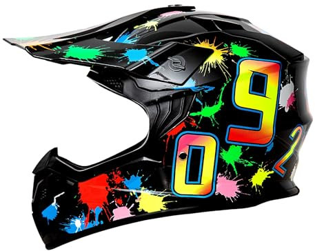 Motocross Helm Kinder, ECE22.06-Zertifizierung, MTB Helm Fullface Kinder, Jugend Motorradhelm Downhill Helm, Crosshelm Helm Motorrad MTB Dirt Bike Enduro Quad Helm, ATV Motorradhelm (S)