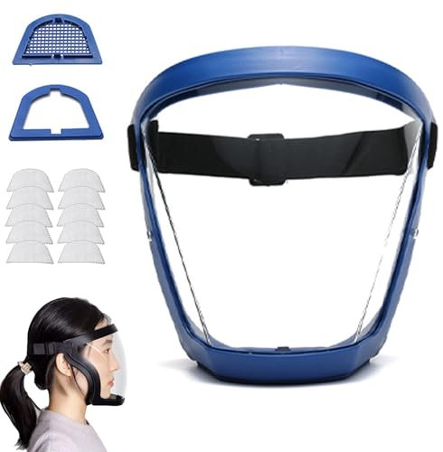 HNTKGME Visiera Protettiva Completa Anti-Appannamento, Maschera Di Sicurezza Per La Molatura, Visiera Per Il Taglio (D,10 filters)