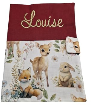 protège carnet de santé personnalisé savane cadeau naissance bébé prénom (prénom flex)
