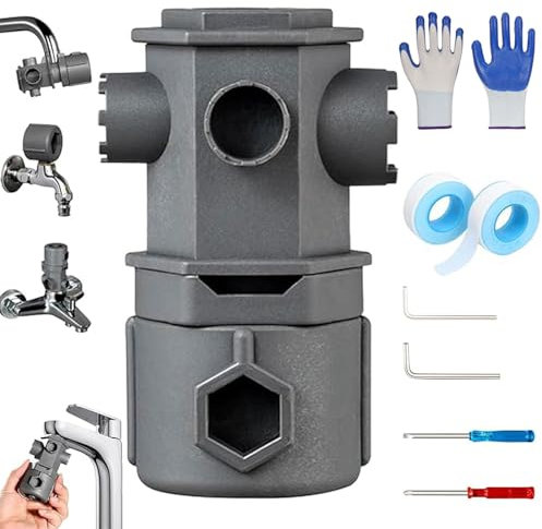 Generisch 16 in 1 Schraubenschlüssel-Werkzeugsatz für Wasserhähne, multifunktionaler Wasserhahnschlüssel, überlegenes Werkzeug-Wasserhahn-Sitzschlüsselsatz mit nützlichen Gadgets (A)