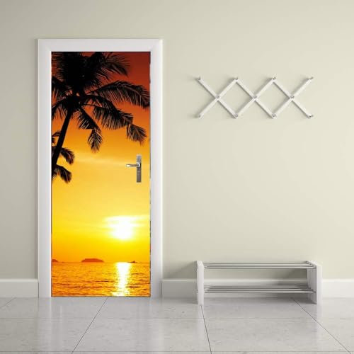 Türbekleben Sonnenuntergang Natur Türtapete, Selbstklebend TürPoster Sonnenuntergang Natur Türbilder, 3D Fototapete Türfolie Poster Tapete Türaufkleber Tür Tapeten 90 x 210 cm q7245