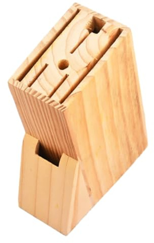 PRETYZOOM Support De Couteaux Multifonction En Bois Naturel, Porte-lame Compact, Organiseur Cuisine Pour Rangement Domestique, Accessoire Pratique Pour Couteaux, Porte-ciseaux Et Porte-coupe-légumes