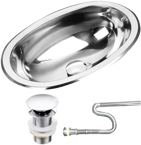 WANGCEPLSD 432 X 305 Mm Waschbecken, RV Caravan Oder Boot Edelstahl Handwaschbecken, Tiefe 130 Mm, Platzsparend, Glatte Oberfläche, Geeignet für Küchen Und Badezimmer in Wohnmobilen, Yachten Usw