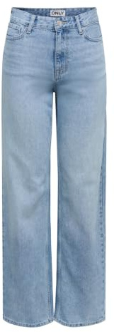 ONLY Onlmaddie-O HW Wide DNM Tai277 Noos, Media Blu Denim, S