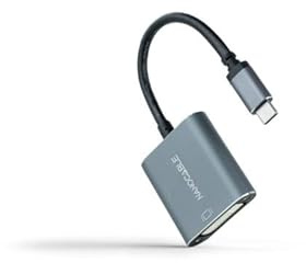 Watio Wave Convertisseur USB C vers dvi-d 15 cm, gris, idéal pour connecter des appareils USB C à des écrans dvi-d. Compatibilité universelle