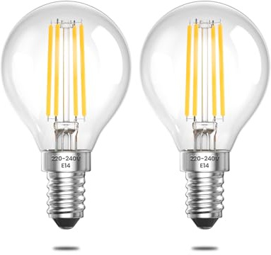 BrightArk E14 Led Golf Ball Bulb, Natural White E14 Led 4W Mini Globe Bulb, Small Screw Light 4W for Chandelier Light, Ceiling Fans, Wall Sconces,AC 220240V